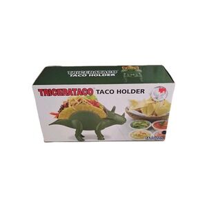 FunWares Tricerataco Green Triceratops Taco Holder Holds 2 Tacos Open Box